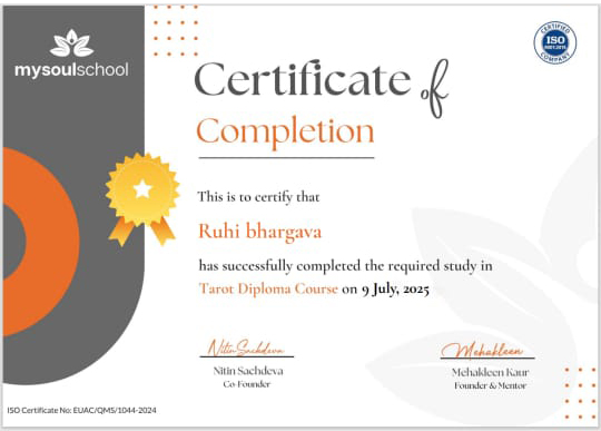 Tarot Diploma Certificate